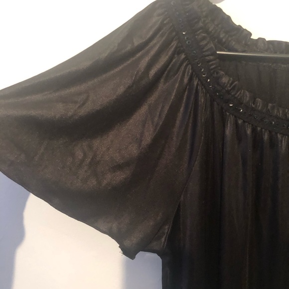 Lane Bryant black top with beads at neckline 14/16 - Picture 3 of 6